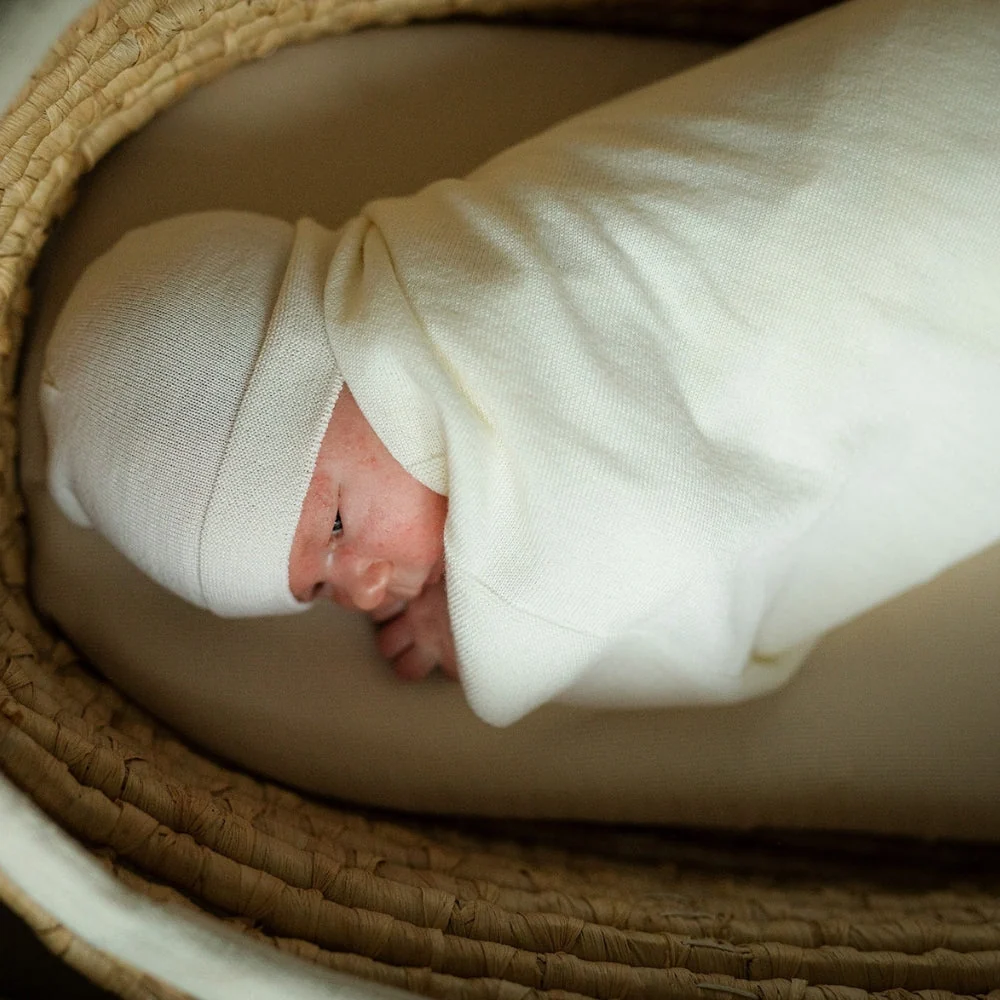 PUUKI Hyggeligt merino-sæt til baby i cremefarve