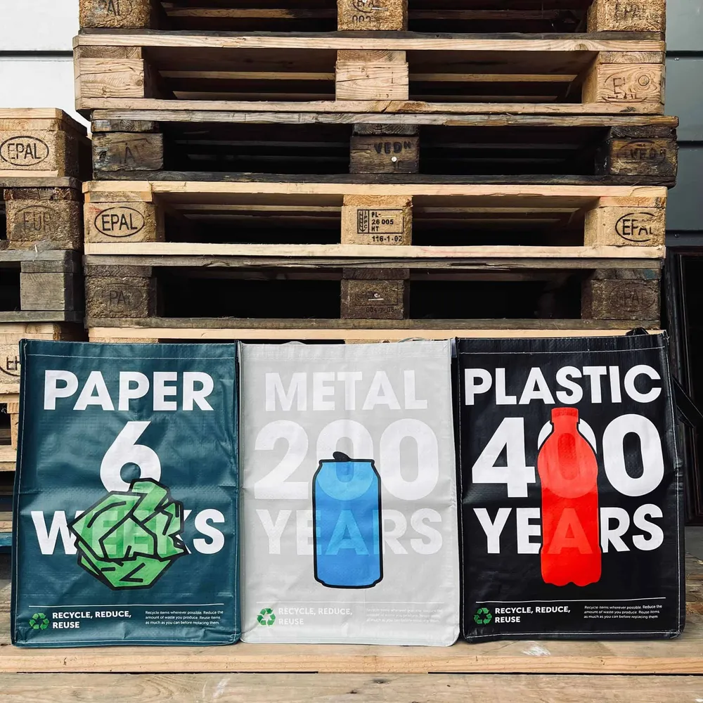 Affaldssorteringssposer - 3 stk i genanvendt plast