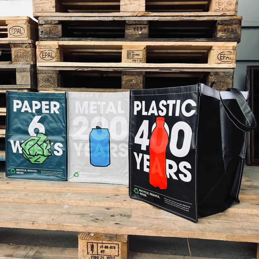 Affaldssorteringssposer - 3 stk i genanvendt plast