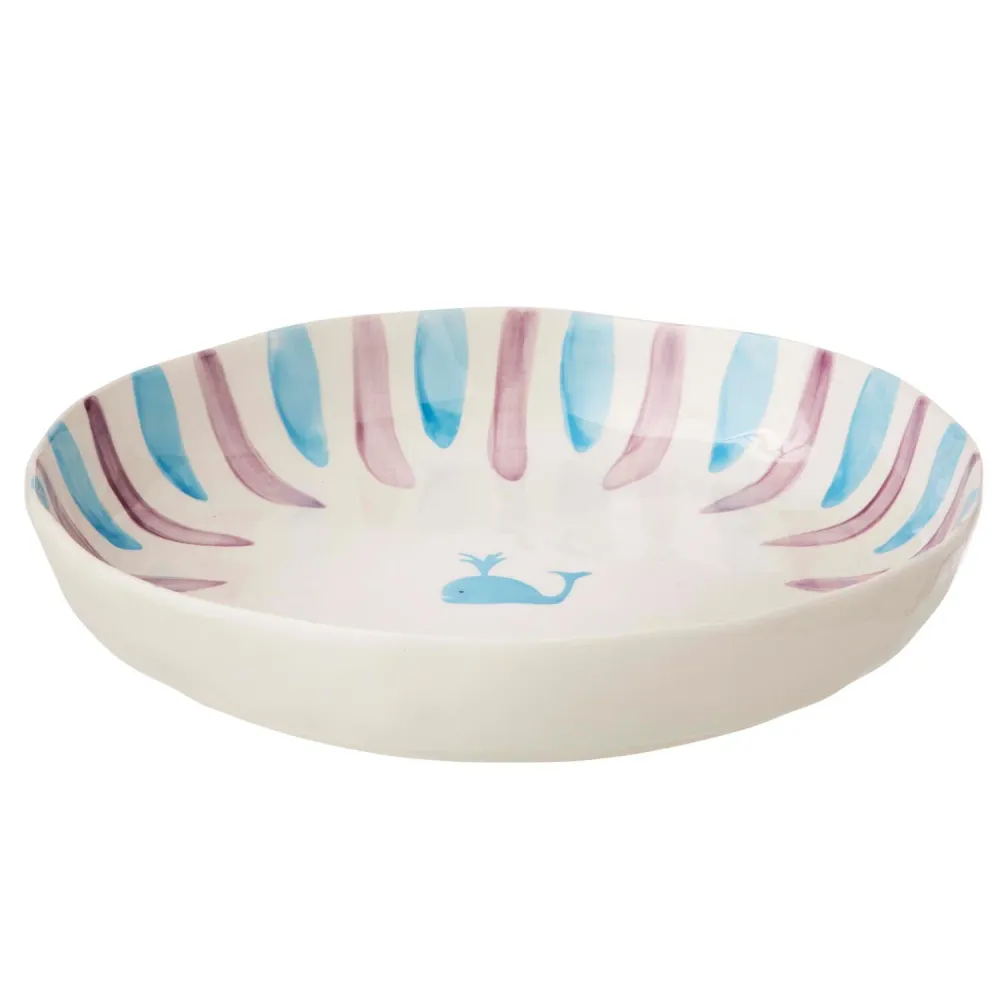 Aqua rundt fad m. hval - blå/lilla - D30 cm