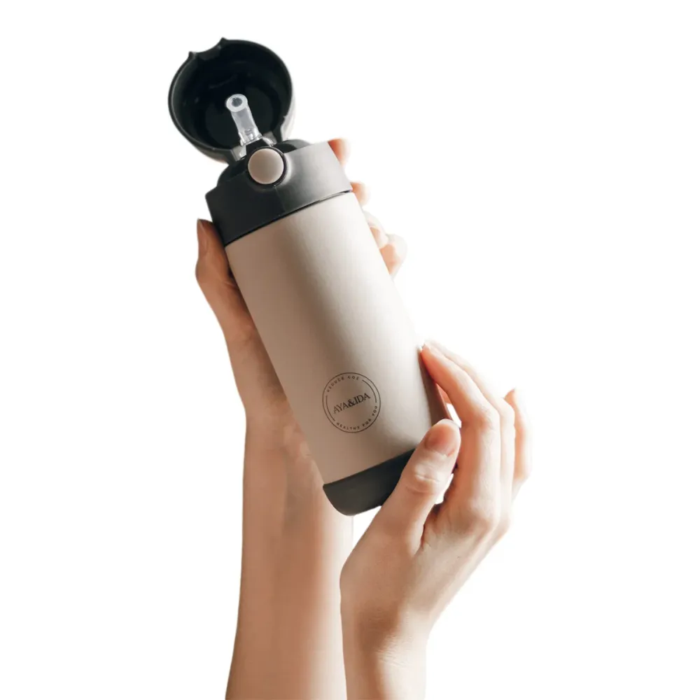 AYA&IDA Kids Straw Bottle (350 ml) | Cream Beige
