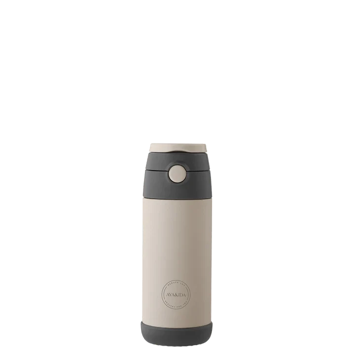 AYA&IDA Kids Straw Bottle, Cream Beige, 350 ml