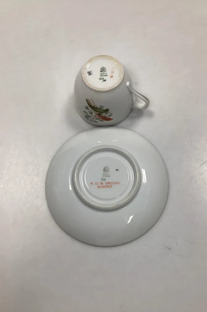 Bing og Grøndahl Fruesko Kaffekop og Underkop No. 102