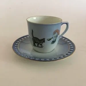 Bing & Grøndahl Harald Wiberg Julestel Kaffekop med Underkop No. 3506/305