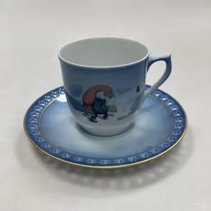 Bing og Grøndahl Harald Wiberg Julestel Kaffekop med Underkop No. 3505/305