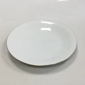 Bing & Grøndahl Hvidt glat stel med guldkant Frokosttallerken No 26/326