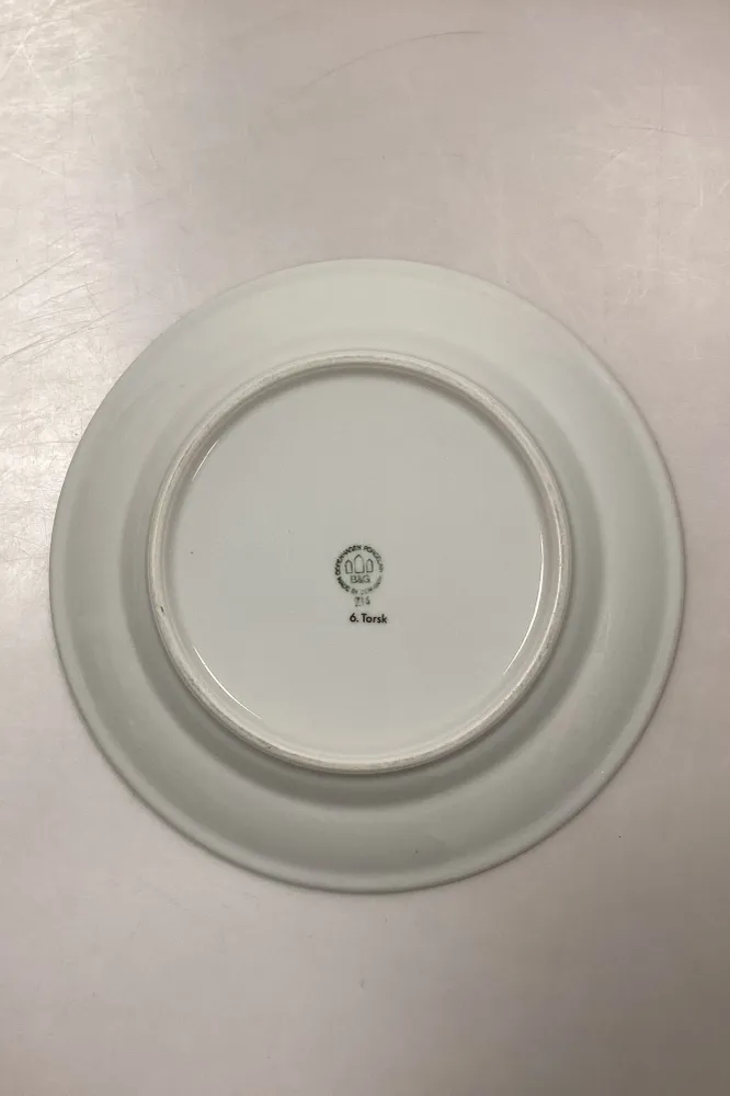 Bing og Grøndahl Blå Tone Fisketallerken Motiv 6 Torsk No. 716 - SKÅRET/SLIDT