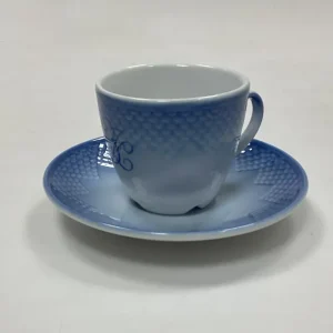 Bing og Grøndahl Blå Tone Hotel med Logo Kaffe-og underkop No. 744