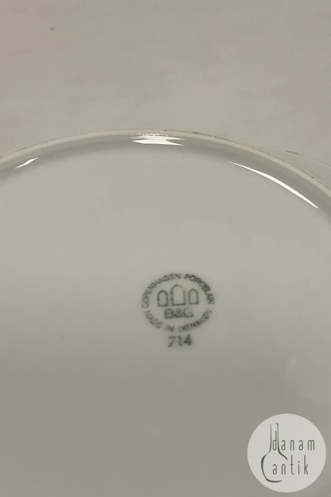 Bing & Grøndahl Blå Tone Hotel Stor Dyb Tallerken No 714/1008 MED LOGO