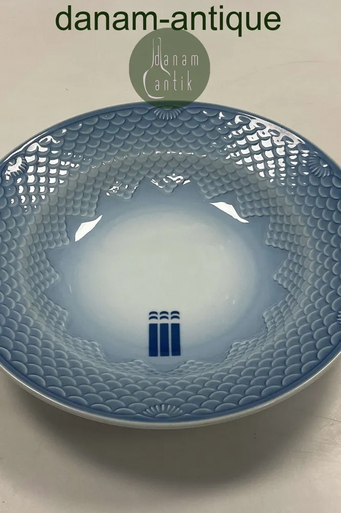 Bing & Grøndahl Blå Tone Hotel Stor Dyb Tallerken No 714/1008 MED LOGO