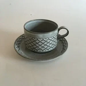 Bing og Grøndahl/Kronjyden Grå Cordial Kaffe- og Underkop No. 305