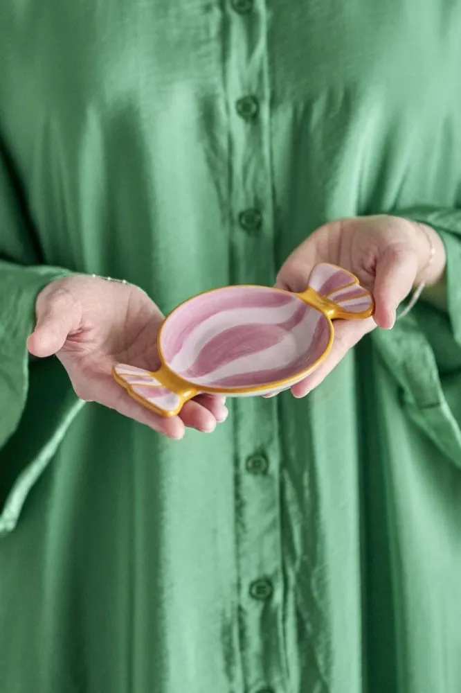 Bloomingville - Caramella Serveringsfad, Rosa, Stentøj 82062872 - Rose