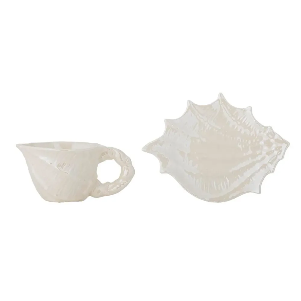 Bloomingville - Shellie Kop m/underkop, Hvid, Stentøj 82072685 - White