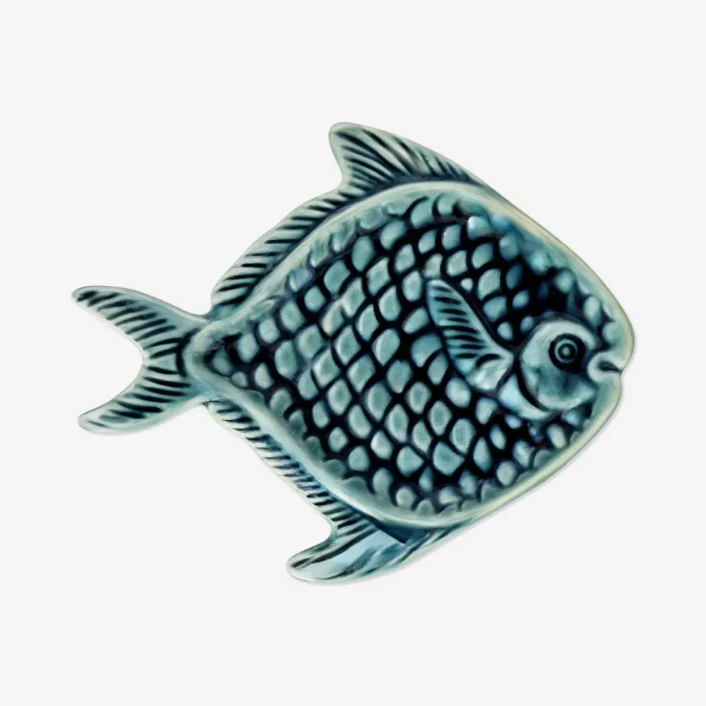 Blåt fiskefad - 21 cm