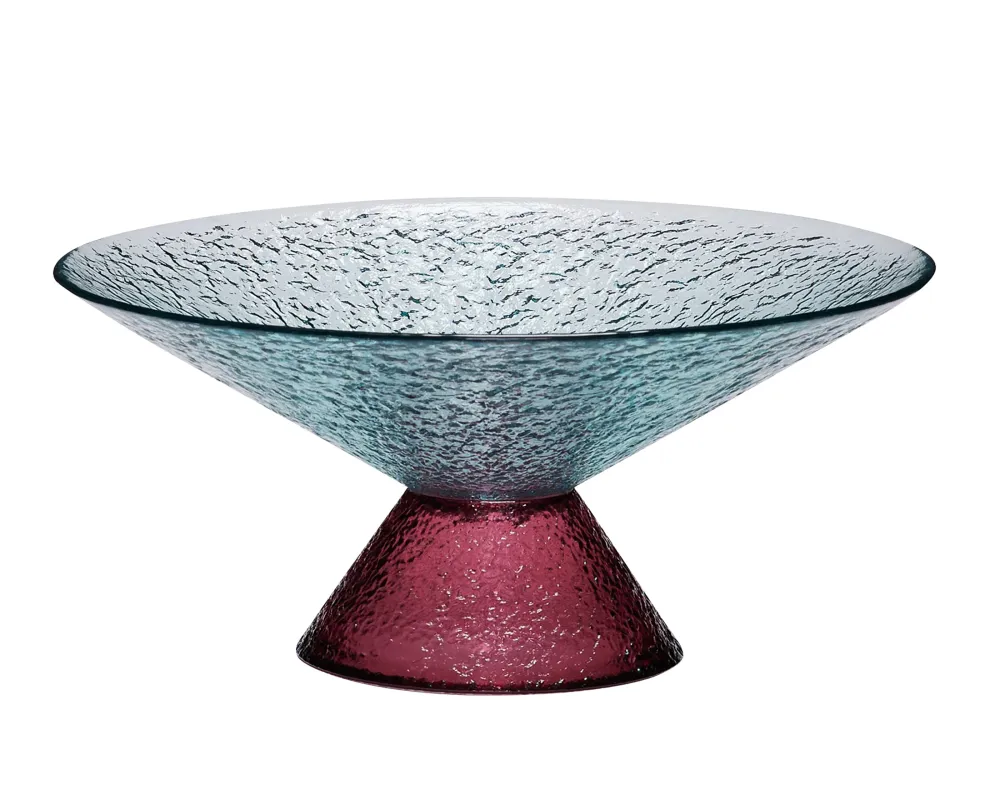 Bonbon glasskål, stor - blå/rød