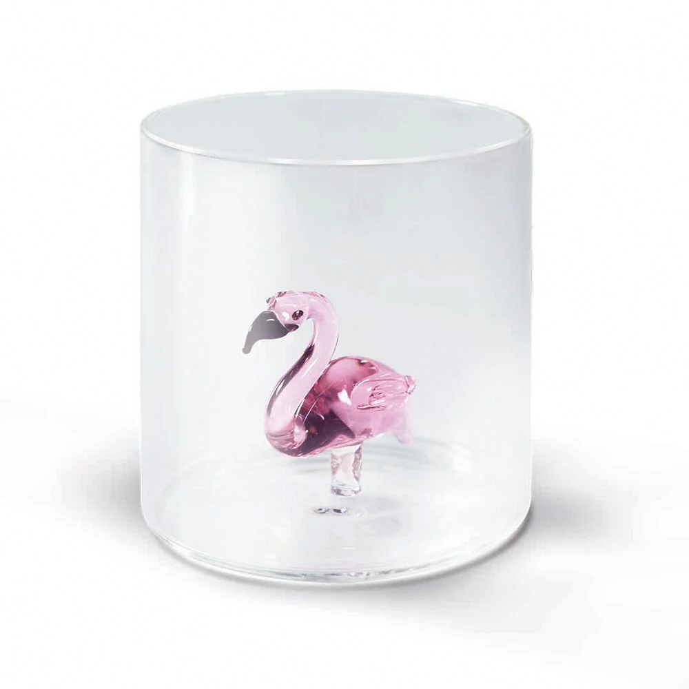 Borosilicate Glas, Flamingo - 250 ml.