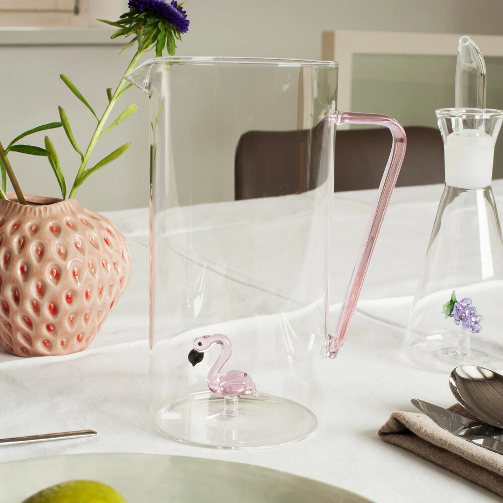Borosilicate karaffel, Flamingo - 1.2 L.