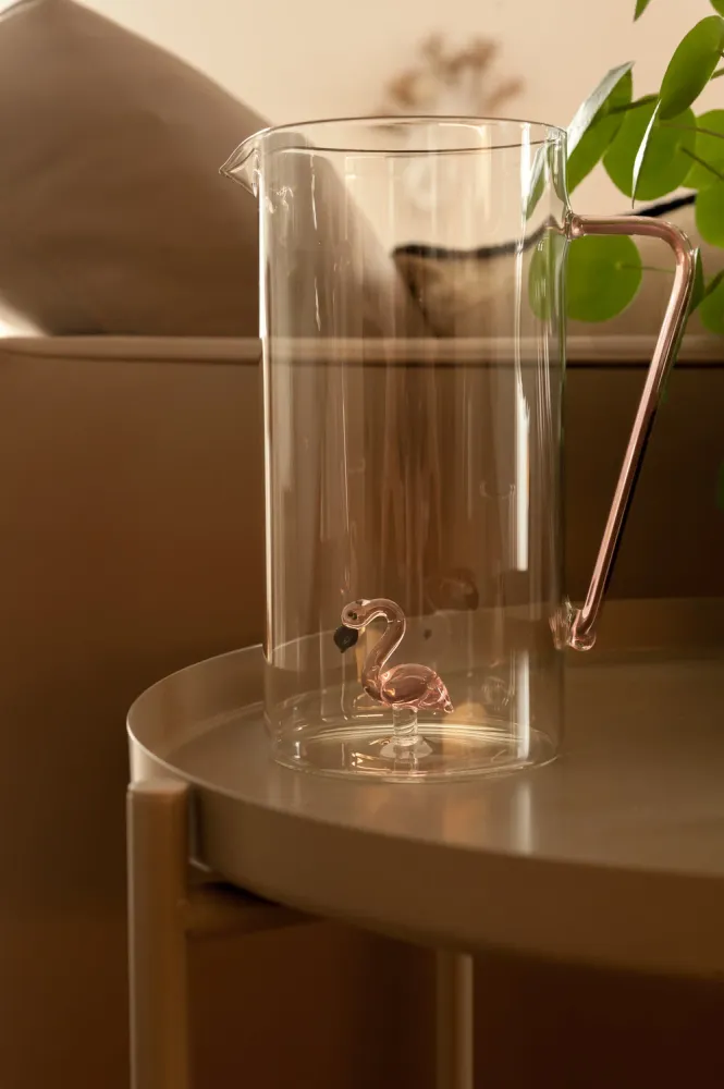 Borosilicate karaffel, Flamingo - 1.2 L.