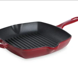 BK Bourgogne - Støbejerns Grillpande 26 Cm. - Rød