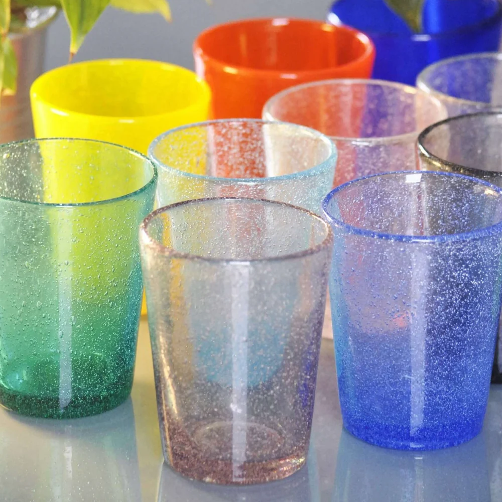 Bubble Water Glass Green
