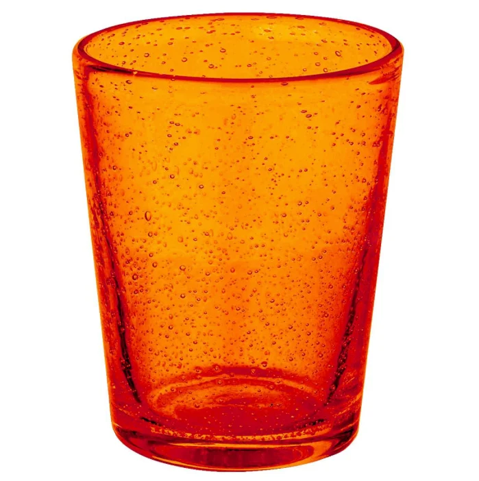 Bubble Water Glass Orange