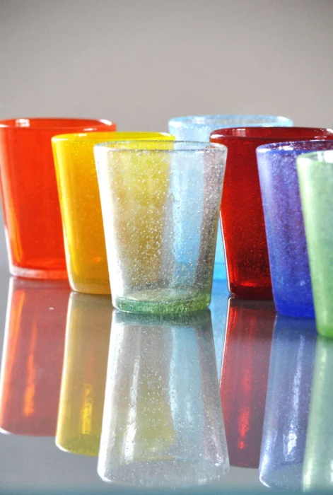 Bubble Water Glass Orange