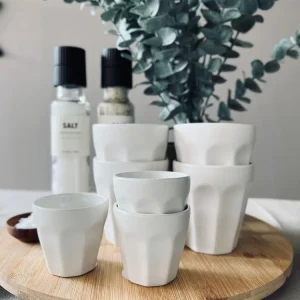 Café krus 330 ml - Hvid porcelæn 4 stk