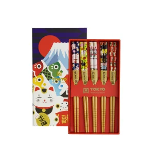 Children spisepinde gavesæt, Lucky Cats Japan - 5 par