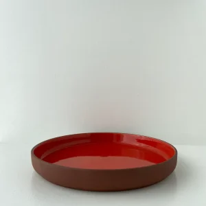 Clayware, Serving Dish, Large, Low, Clay Terracotta/Glaze Red