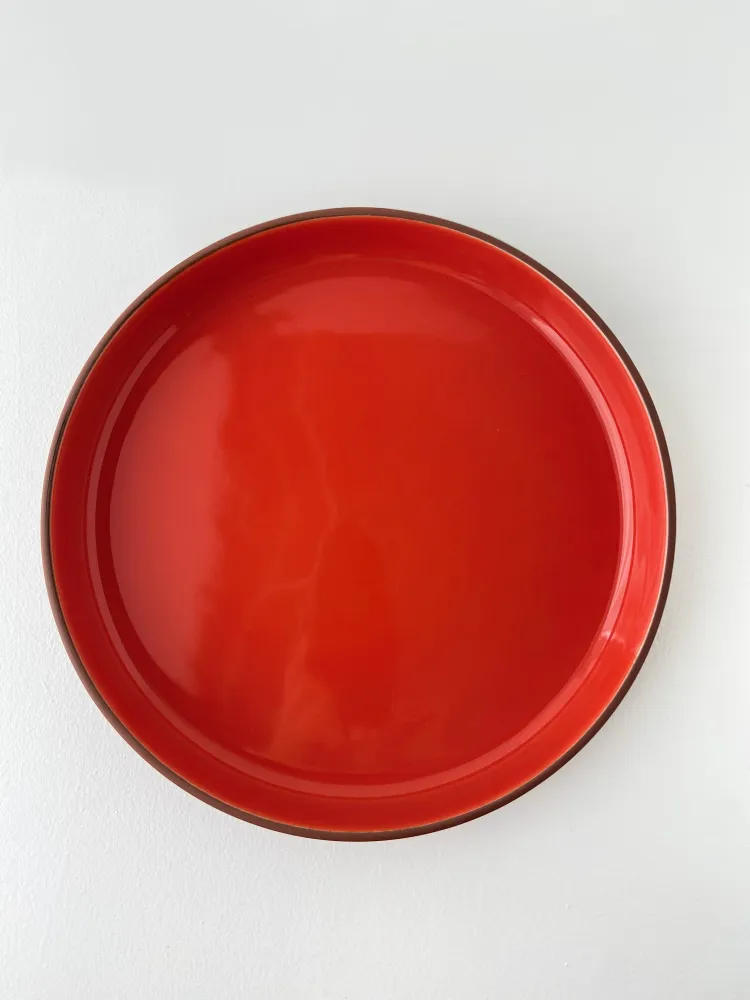 Clayware, Serving Dish, Large, Low, Clay Terracotta/Glaze Red