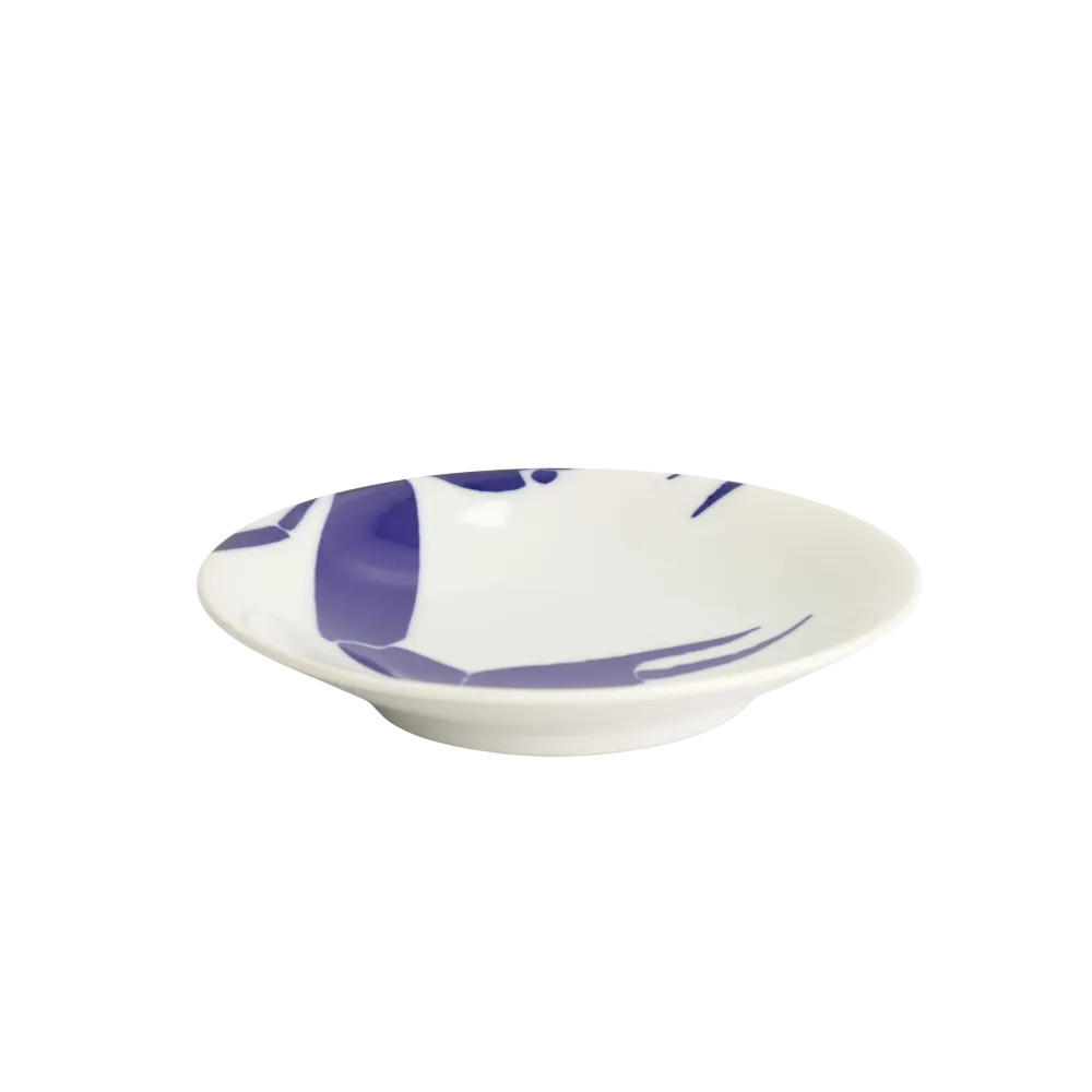 Crab Kawaii tallerken, blå/hvid - Ø13,7 cm.