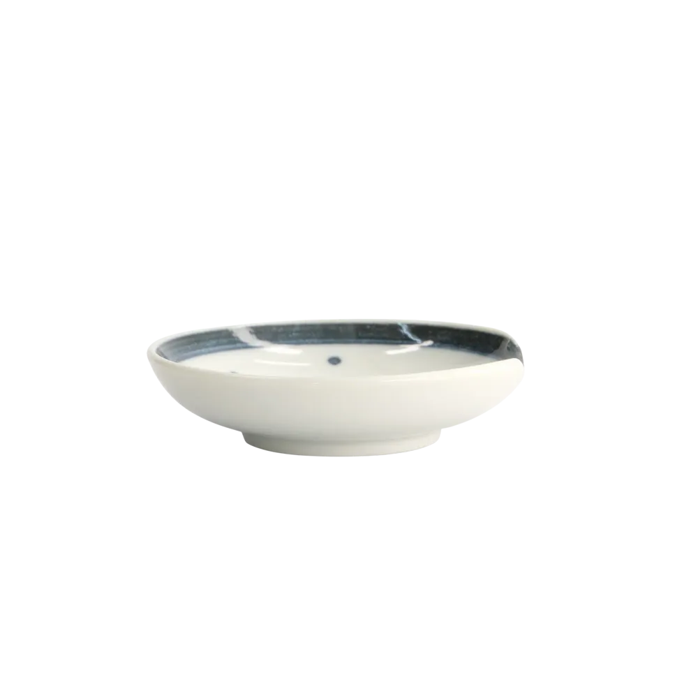 Crab skål med spisepindeholder, blå/hvid - Ø9,4 cm.