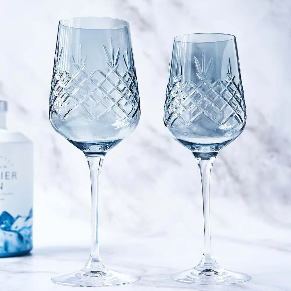 Crispy Sapphire Madame hvidvinglas, blå, 2 stk - 35 cl