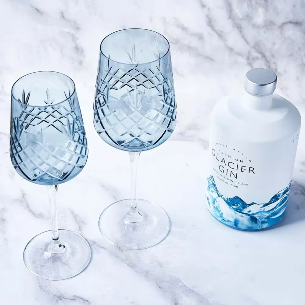 Crispy Sapphire Madame hvidvinglas, blå, 2 stk - 35 cl