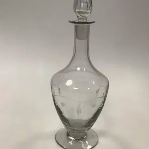 Dansk / Holmegaard Glas Karaffel med slibning