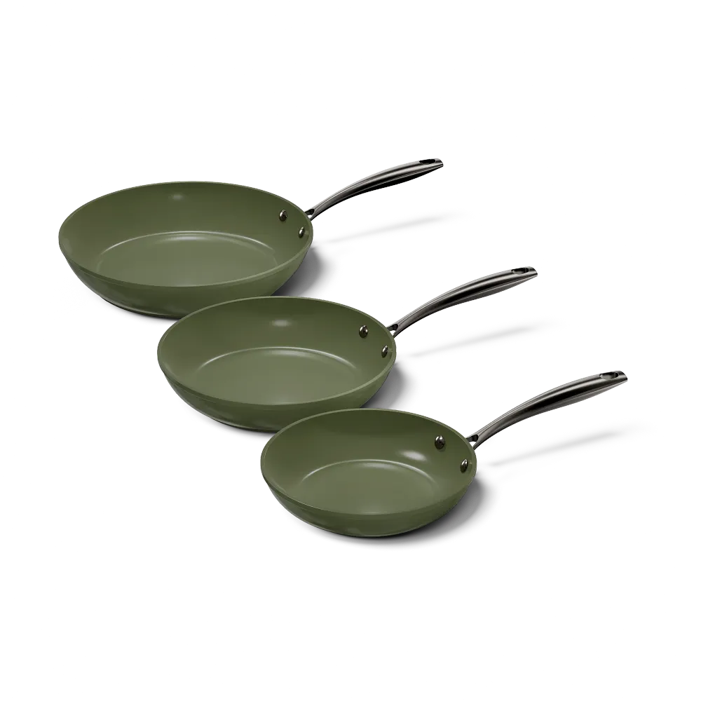 Dark Olive Stegepandesæt 3 dele