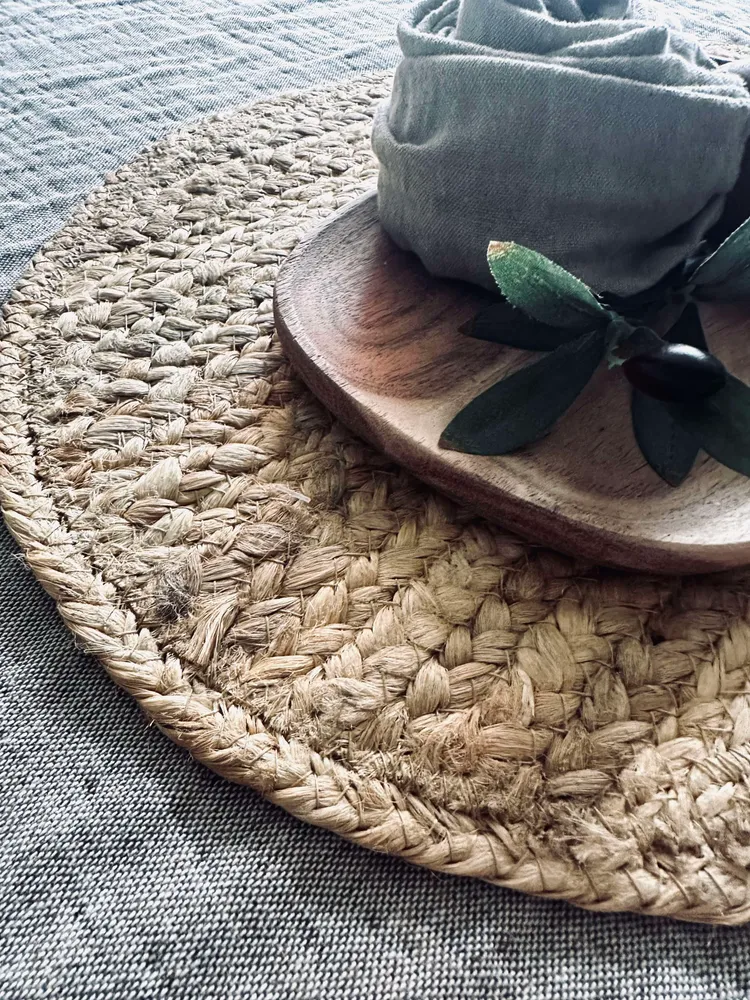 Dækkeserviet i Jute - Oval