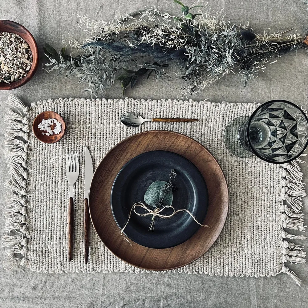 Dækkeserviet Natur - Recycling Cotton