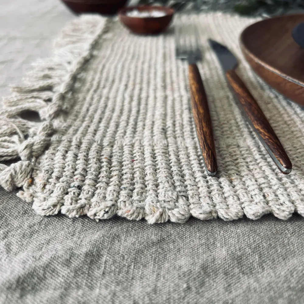 Dækkeserviet Natur - Recycling Cotton