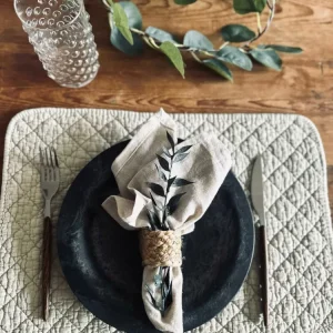 Dækkeserviet STONE-WASHED Quilt – Nature