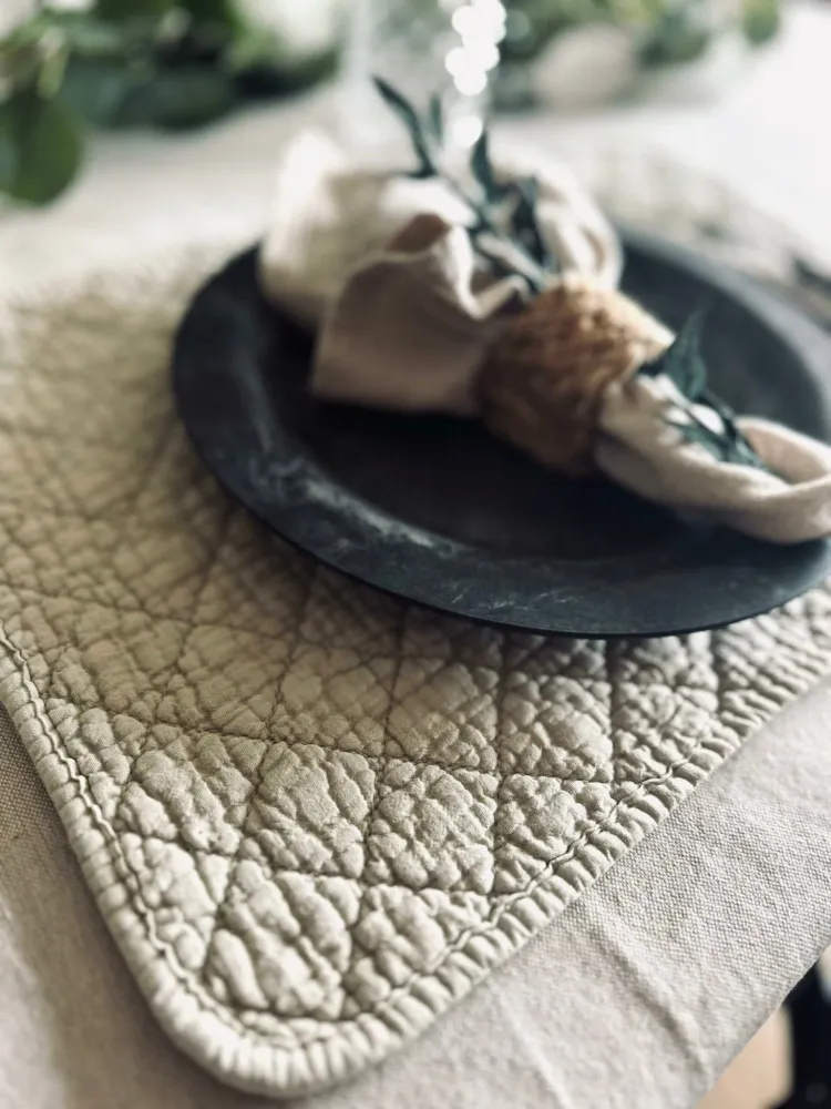 Dækkeserviet STONE-WASHED Quilt – Nature