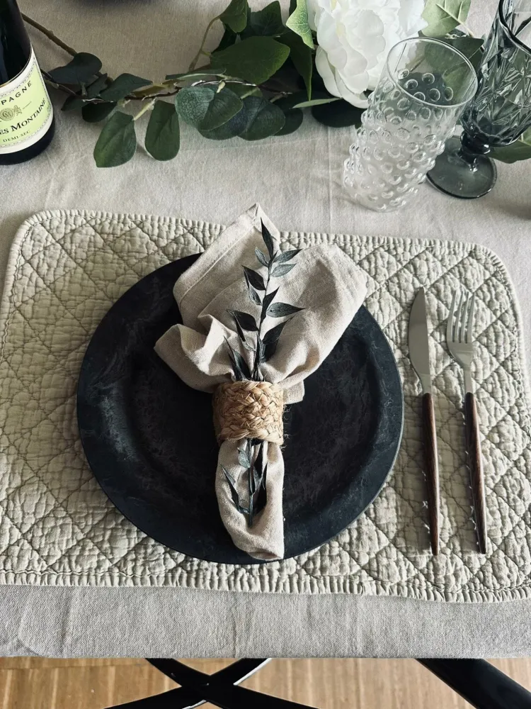 Dækkeserviet STONE-WASHED Quilt – Nature
