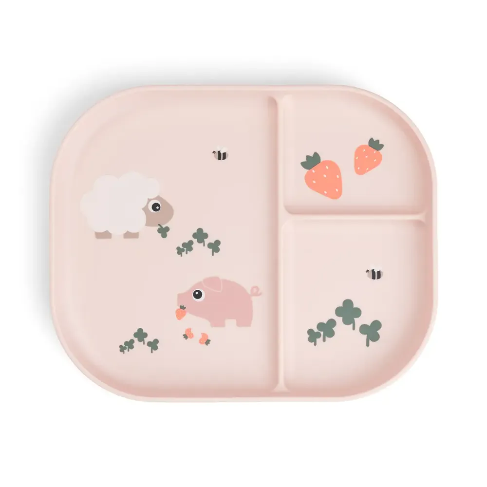 Foodie compartment plate - Tiny farm - Powder Done by Deer