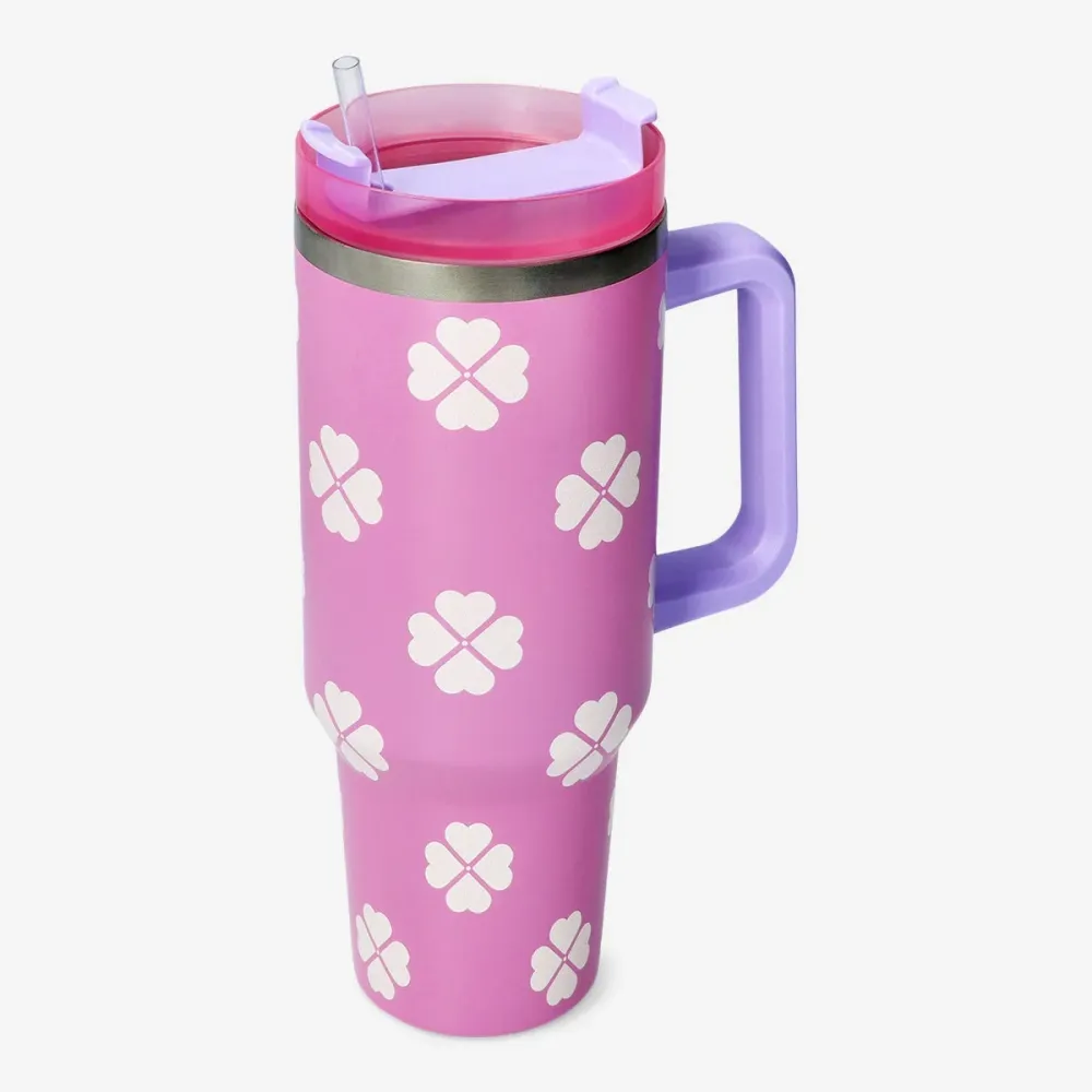 Drikkedunk med kløverprint - 1,2 L