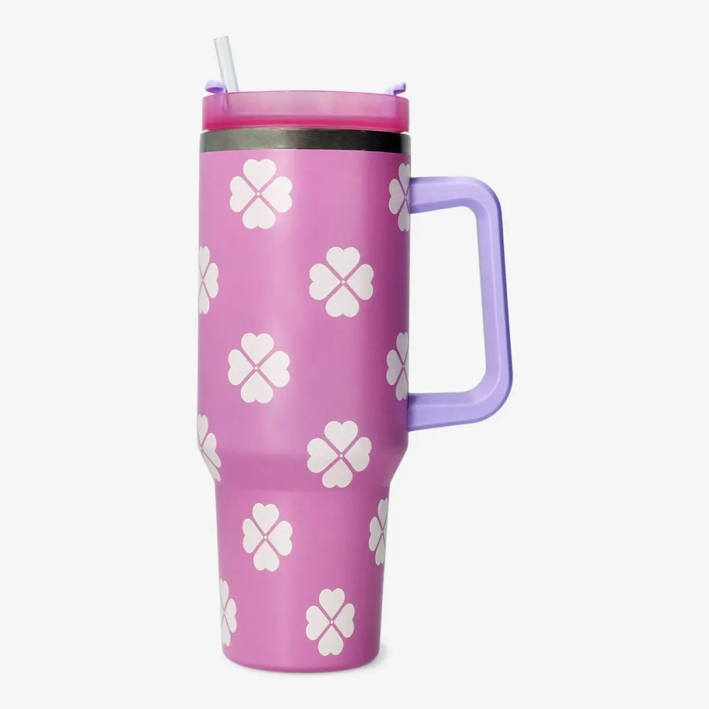 Drikkedunk med kløverprint - 1,2 L