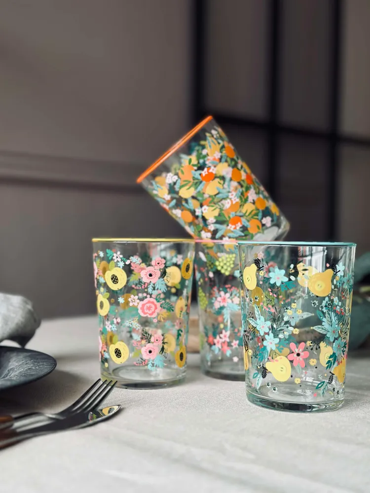 Drikkeglas FLORA - Sæt med 4 glas