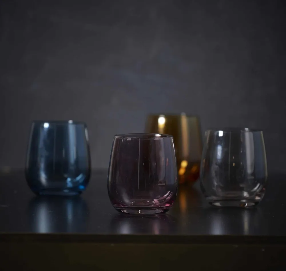 Drikkeglas i flotte farver - 4stk