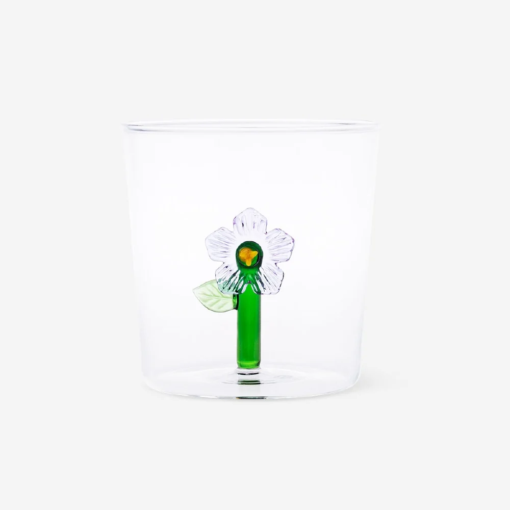 Drikkeglas med blomst indeni - 350 ml