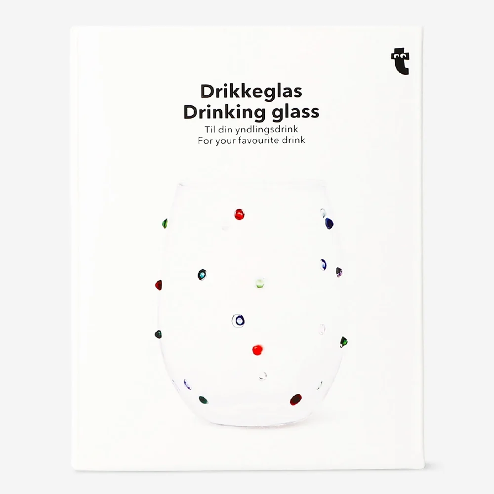 Drikkeglas med flerfarvede prikker