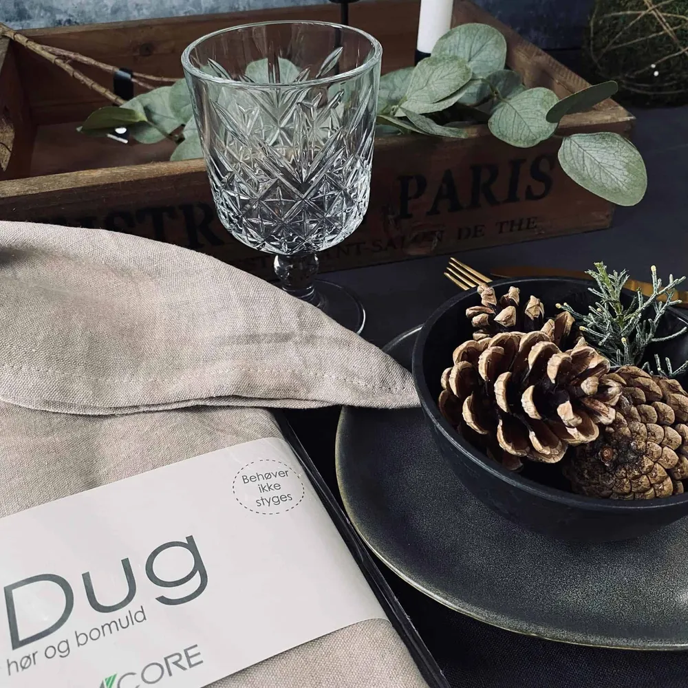 Dug i vasket hør 140x270cm – Natur